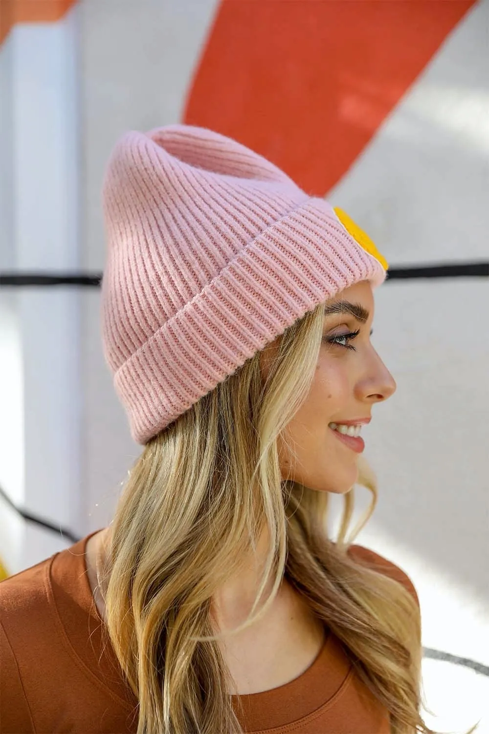 Beanie - Smiley - Pink