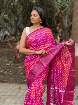 Beautiful Designer Lehariya Dola Silk Saree