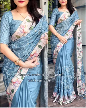 Beautiful Designer Pragathi Visca Slub Silk Saree