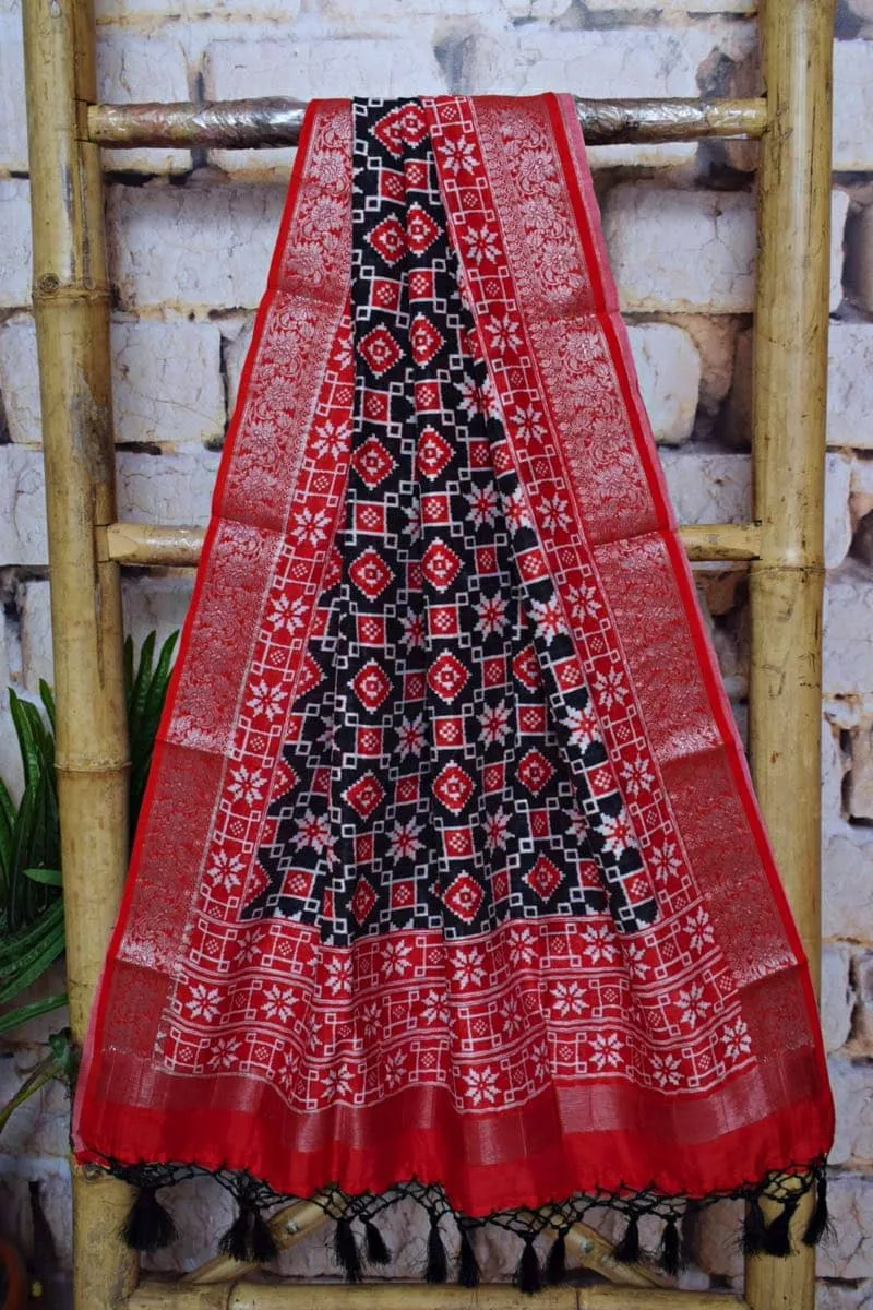 Black Banarasi Cotton Silk Suit