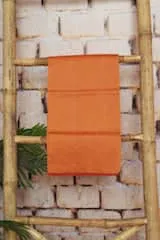 Orange Pure Maheshwari Silk Unstitched Suit
