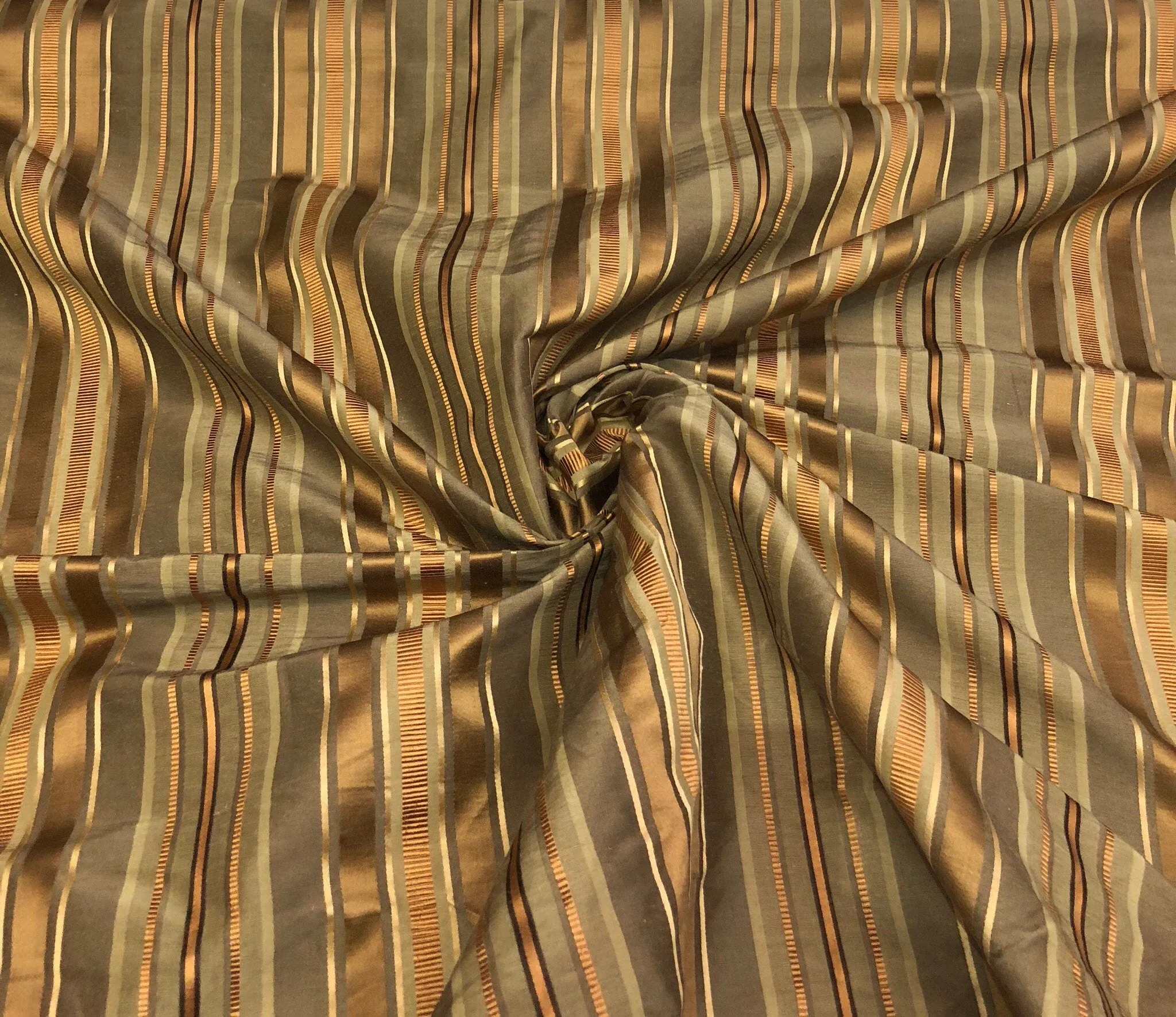 Silk jaquard satin stripe 54&quot; wide heavy upholstery weight silk jaquard satin stripes fabric sold by the yard