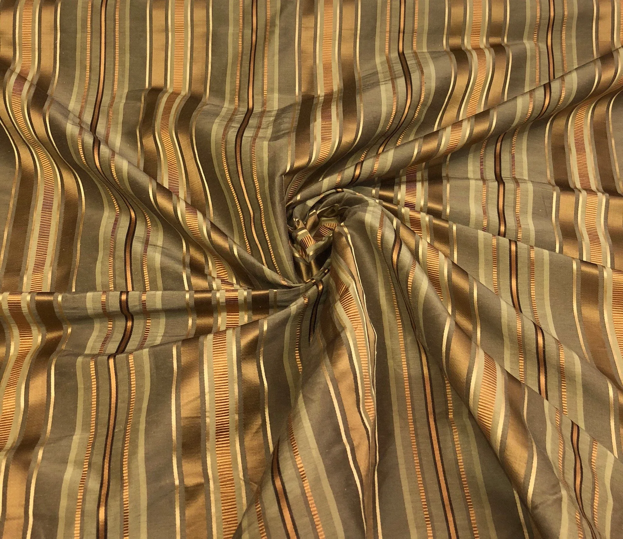 Silk jaquard satin stripe 54&quot; wide heavy upholstery weight silk jaquard satin stripes fabric sold by the yard