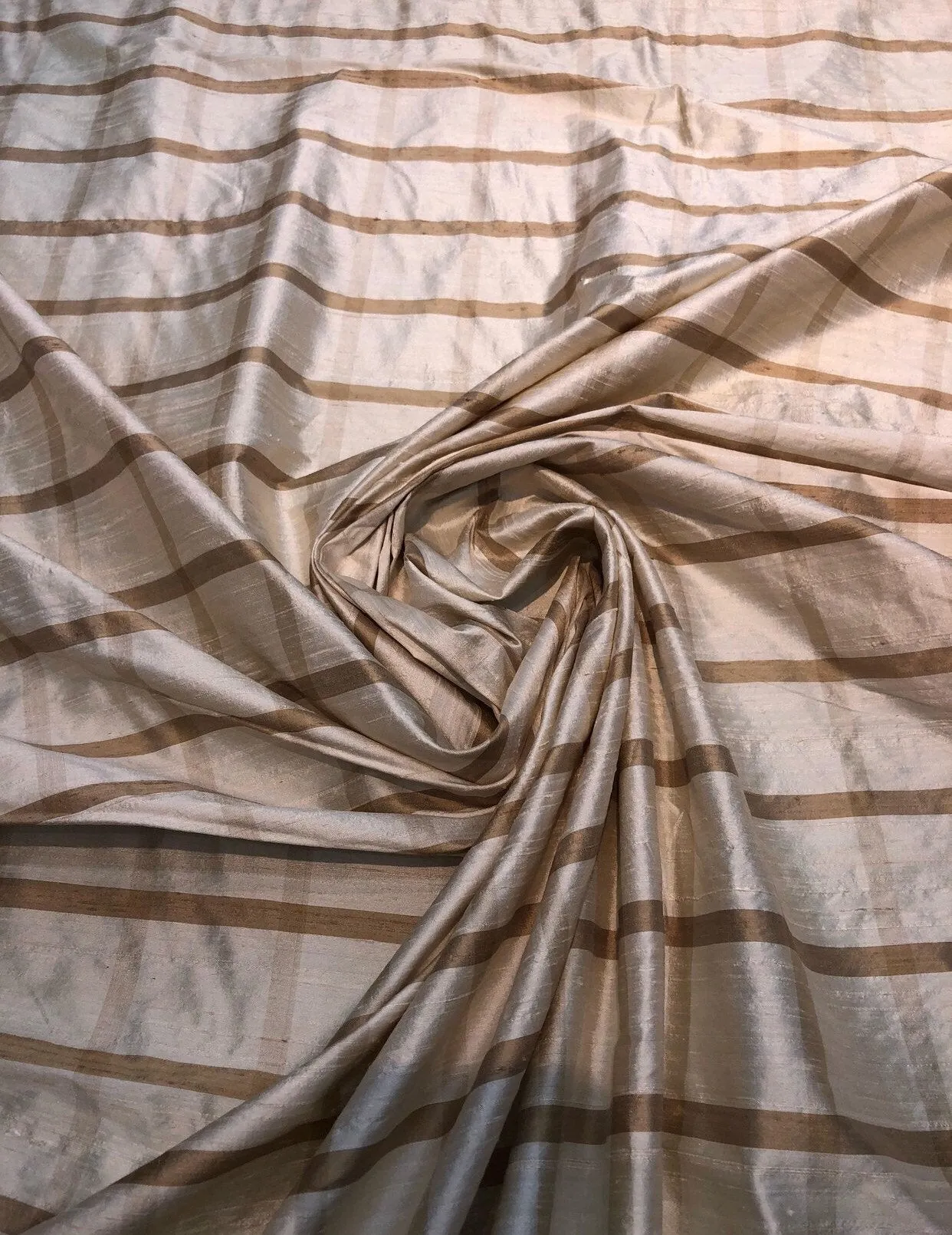 Silk  shantung plad 54&quot; wide    Beautiful tan color     Fabric sold by the yard