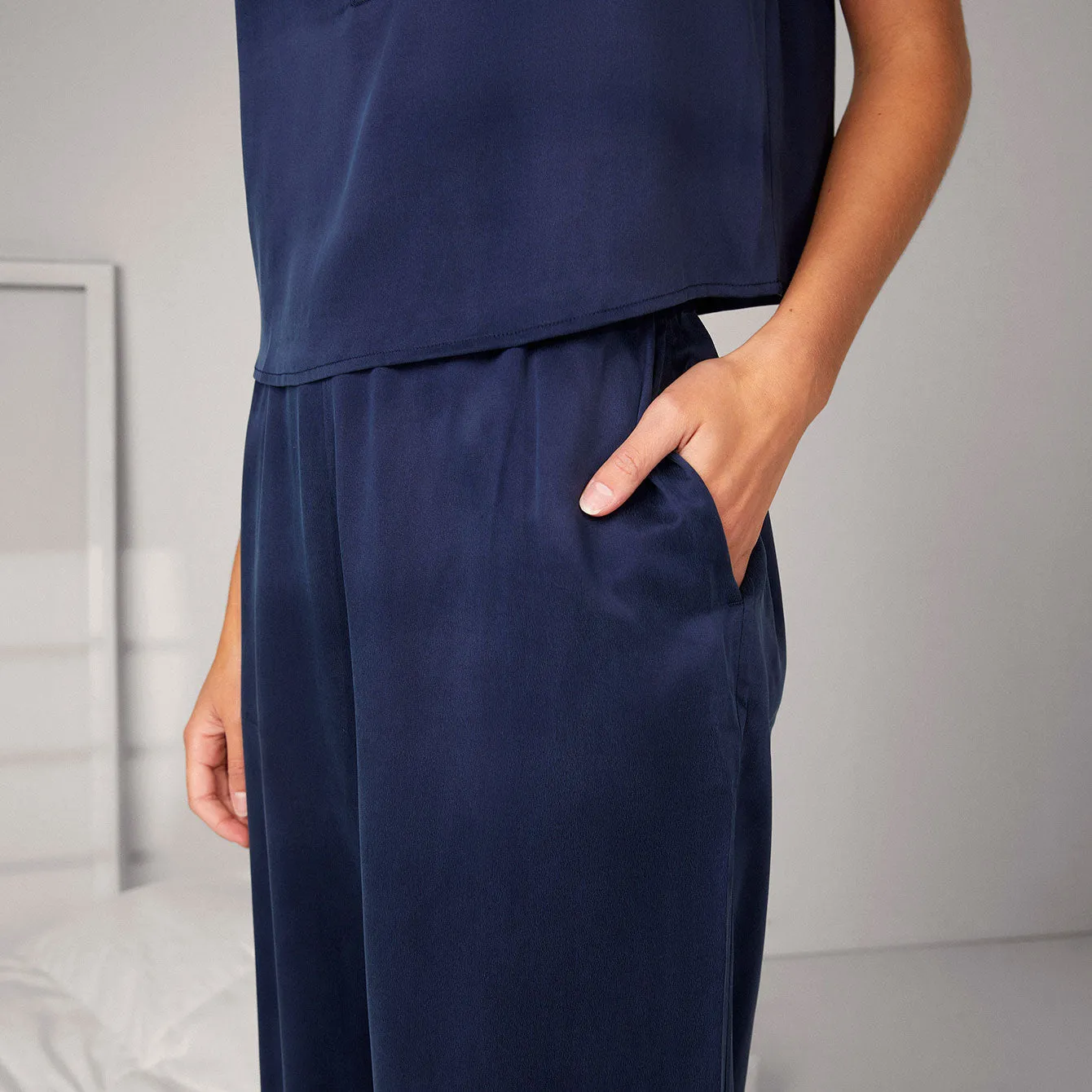 Washable Silk Tank Shaped Pant Set