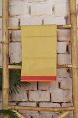 Yellow Pure Maheshwari Silk Unstitched Suit